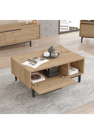 Yurudesign Ocean Orta Sehpa Metal Ayaklı Kapaklı Sepet On2-s