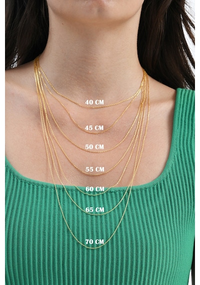 925 Ayar Gümüş Gümüş Zincir 40-45-50-55-60-65-70 Cm Barcode Altın
