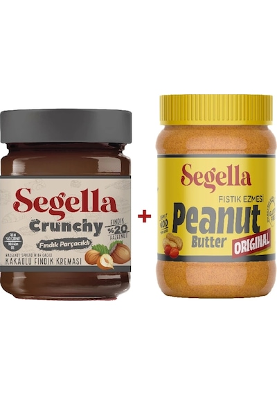 Segella Fındık Parçacıklı Kakaolu Fındık Kreması + %100 Fıstık Ezmesi Original 2 x 350 G
