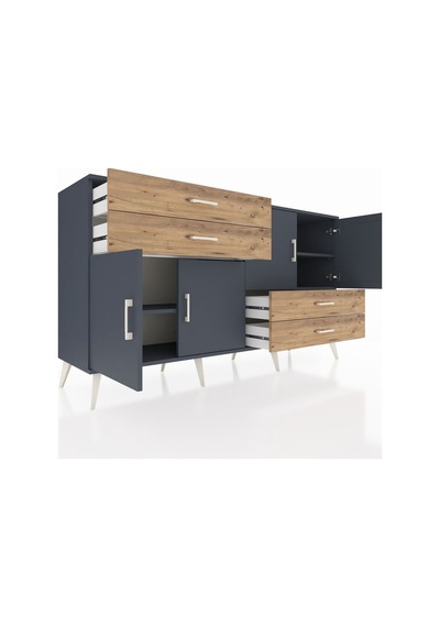 Hyperion Konsol 3 Raflı 4 Çekmeceli 4 Kapaklı 176x44x99 Antrasit- Antrasit-antrasit/çam Hyperion Konsol 3 Raflı 4 Çekmeceli 4 Kapaklı 176x44x99 Antrasit- Antrasit-antrasit/çam