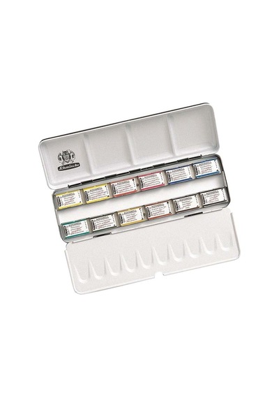 Schmincke : Horadam Aquarell Sulu Boya Seti 12 X Tam Tablet Metal Kutu
