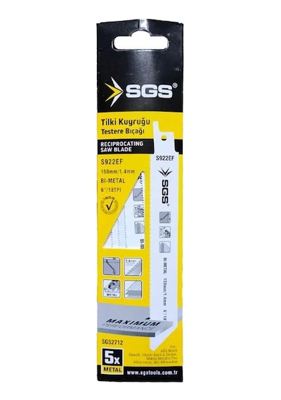 Ers 5pcs Tilki Kuyruğu - Testere Bıçağı Metal 150mm/1.4mm