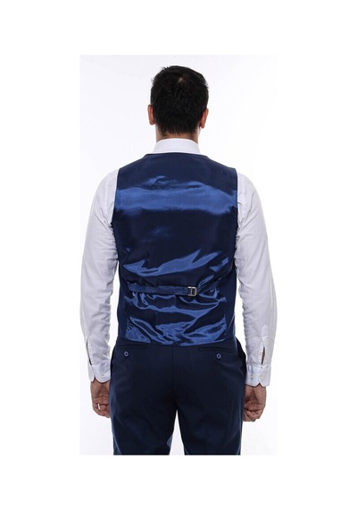 Wessi Lacivert Slimfit Düz Yelek 001