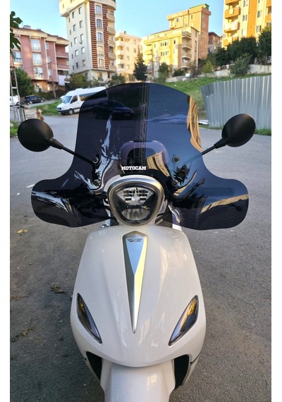 Motocam Rks Neon 125 Ön Cam 2023-2026 Model 45cm Siyah Renkli 4mm Elcikli Aparatsız