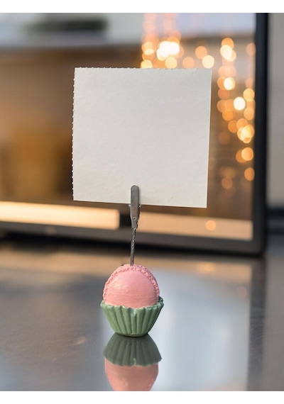 Makaron Temalı Fotoğraf - Not Tutucu Hediyelik Pembe