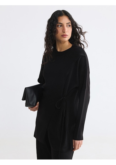 Lcw Modest Siyah Bisiklet Yaka Kadın Triko Tunik