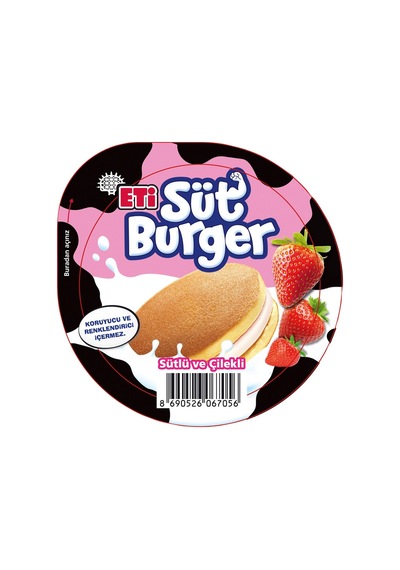 Eti Süt Burger 35g Çilekli - Bol Sütlü Hafif Atıştırmalık 8'li Avantaj Paketi - 8 Adet Tarı