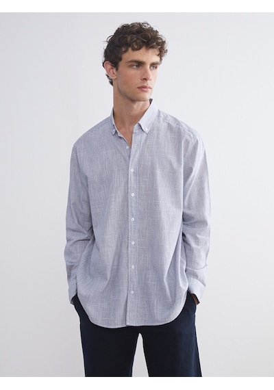 Lcw Vision İndigo Regular Fit Uzun Kollu Poplin Erkek Gömlek