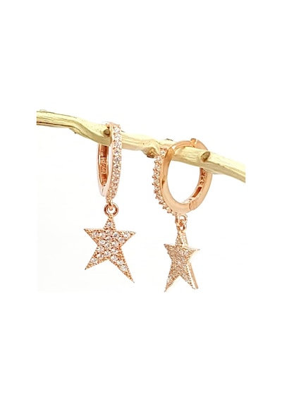 Yıldız Figürlü Gümüş Rose Küpe N11.97058