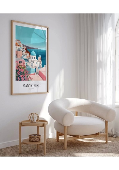 Çerçevesiz Poster Santorini'nin Masmavi Hayalleri