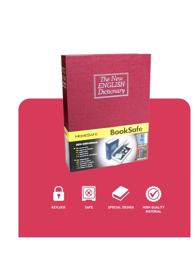Kitap Şeklinde Bordo Büyük Boy Gizli Güvenlik Kitap Görünümlü Haz
