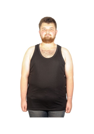 Mode Xl Büyük Beden Erkek Atlet Bisiklet Yaka 6340 Siyah