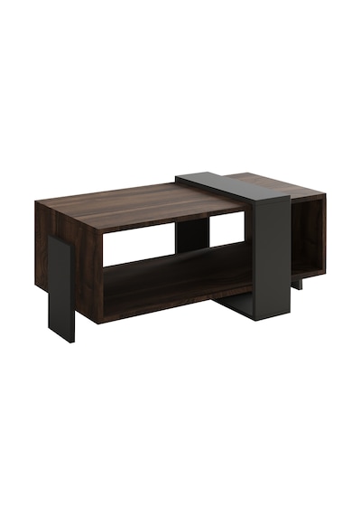 Meleni Orta Sehpa 90 Cm Modern Tasarım Raflı Ceviz/antrasit