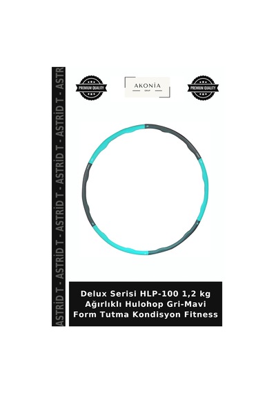 Delux Serisi Hlp-100 1,2 Kg Ağırlıklı Hulohop Gri-mavi Form Tutma Kondisyon Fitness