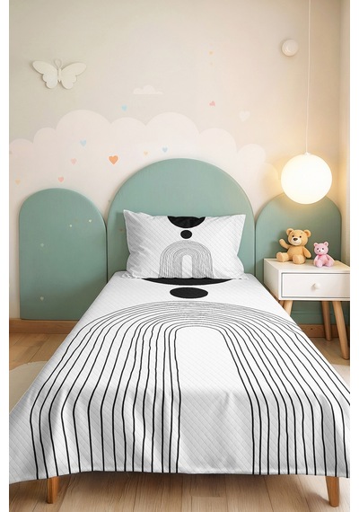 Siyah Geometrik Genç Odası Tek Kişilik Pike Takımı - Modern Minimal 160x220 Cm Kapitone Yatak Örtüsü Kremamsı Kahve Kırığı Siyah Geometrik Genç Odası Tek Kişilik Pike Takımı - Modern Minimal 160x220 Cm Kapitone Yatak Örtüsü Kremamsı Kahve Kırığı