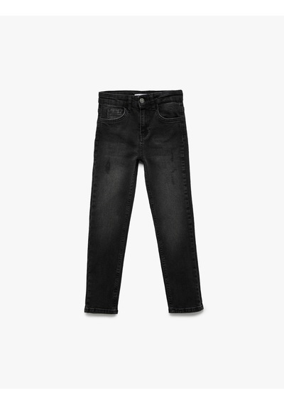 Koton Pamuklu Cepli Slim Fit Denim Pantolon Siyah 6wkb40007td Siyah