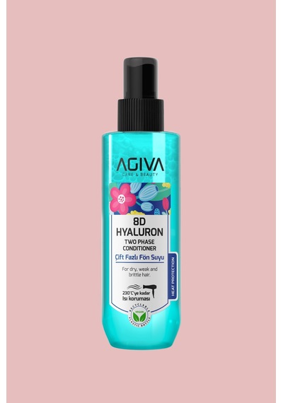 Agiva Care & Beauty 8d Hyaluron Yoğun Nemlendirici, Güçlendirici Ve Isı Koruyucu Çift Fazlı Fön Suyu-250 Ml-vegan