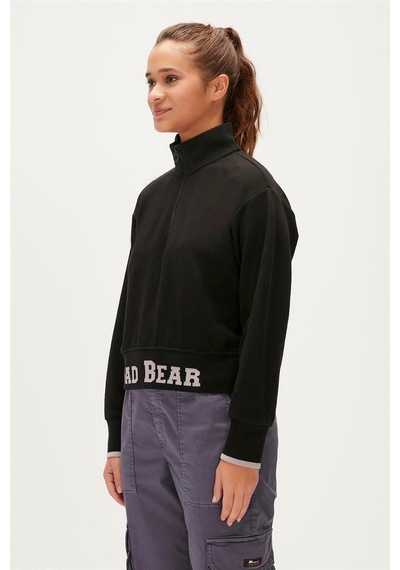 Bad Bear 23.04.12.004 Zoe Half-zıp Sweatshırt Kadın Yazılı Fermuarlı Sweatshirt Nıght Bad Bear 23.04.12.004 Zoe Half-zıp Sweatshırt Kadın Yazılı Fermuarlı Sweatshirt Nıght