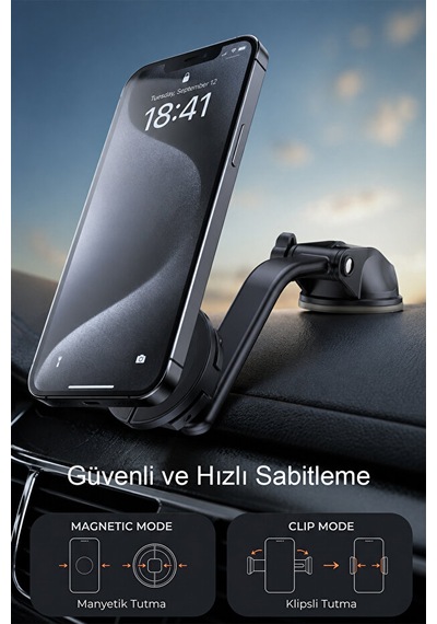 Çift Tutuşlu Magsafe Ayarlanabilir Araç İçi Telefon Tutucu 1