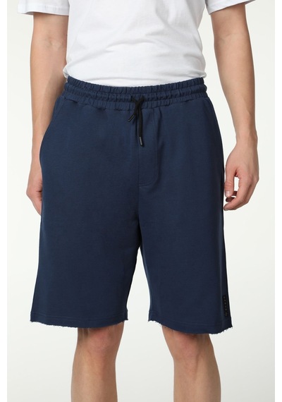 Defys Erkek Paça Ve Etiket Detaylı Cepli Regular Fit Şort İndigo - 527885669 İndigo