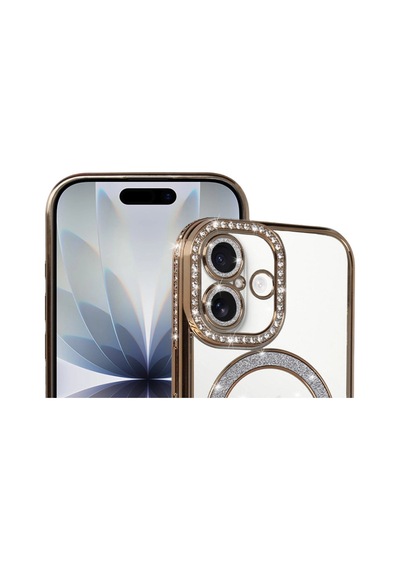 Apple İphone 17 Joke Simli Magneticsafe Kılıf - Gold 0.2M-Çok Renkli