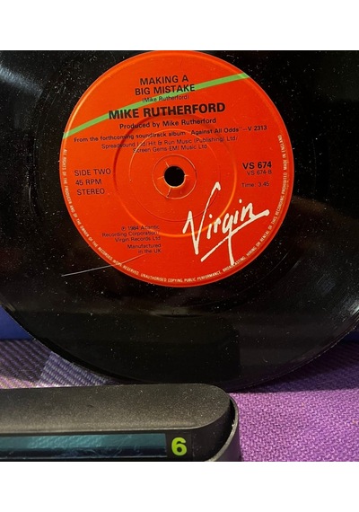 Phil Collins / Mike Rutherford - Against All Odds / Making A Big Mistake 1984 İngiltere Baskı 45'lik Plak
