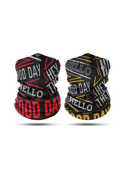 Dair Good Day Desenli 2'li Set Boyunluk Bandana Outdoor Balaklava Yüz Maskesi Kafa Bandı