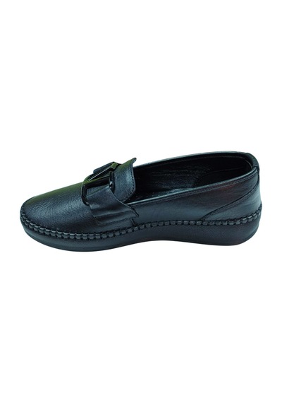Frida 2044 Kadın Siyah 37-41 Deri Tokalı Comfort Ayakkabı Siyah