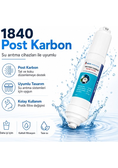 1840 Post Karbon Premium Su Arıtma Inline Filtresi 408694077