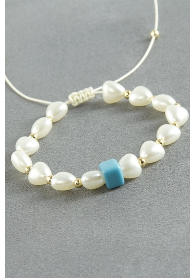 - 635 - İnci - Kmrsfres - Bileklik Beyaz