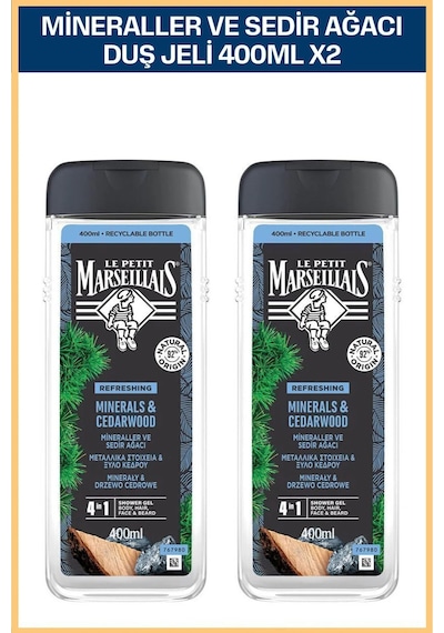 Le Petit Marseillais Men Mineraller ve Sedir Ağacı Duş Jeli 400 ml  x2