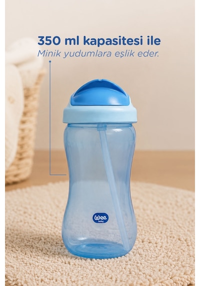 Wee Baby Pipetli Bardak 350 ml Mavi 6+ Ay