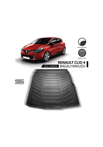 Renault Clio 4 Bagaj Havuzu 2012 Sonrası Havuzlu Bagaj Paspası