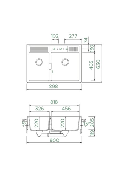Schock Kallio M-175 Day Granit Eviye Beyaz