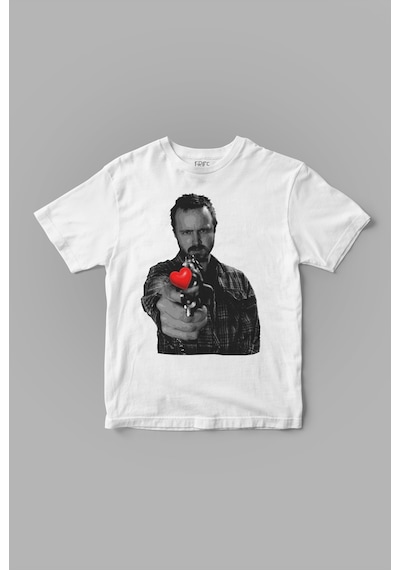 Jesse Pinkman "heart Gun" Breaking Bad Tişört Beyaz