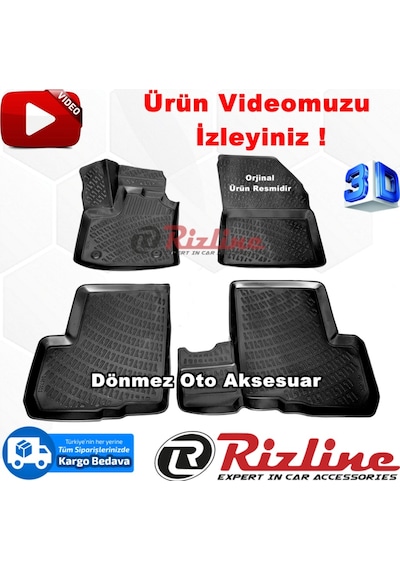 Dacia Lodgy 3D Paspas Havuzlu Siyah 2013-2020 Arası Rizline N11.10206