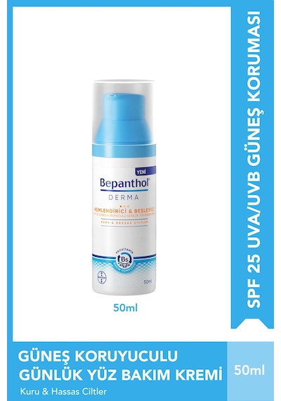 Bepanthol Derma Nemlendirici ve Besleyici Günlük Yüz Bakım Kremi SPF25 50 ML + Yoğun Nemlendirici Losyon 5 x 10 ML