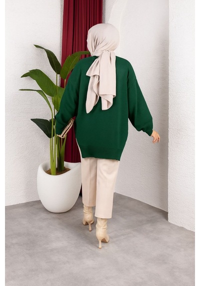 Hira Life Fashion Kadın Testtür Giyim Bisiklet Yaka Yırtmaçı Taşlı Ve Balon Kollu Oversize Şık Triko Tunik Yeşil Yeşil Hira Life Fashion Kadın Testtür Giyim Bisiklet Yaka Yırtmaçı Taşlı Ve Balon Kollu Oversize Şık Triko Tunik Yeşil Yeşil