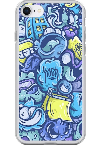 Apple Uyumlu iPhone 6s Şeffaf Kılıf Graffiti 9 Tasarımlı