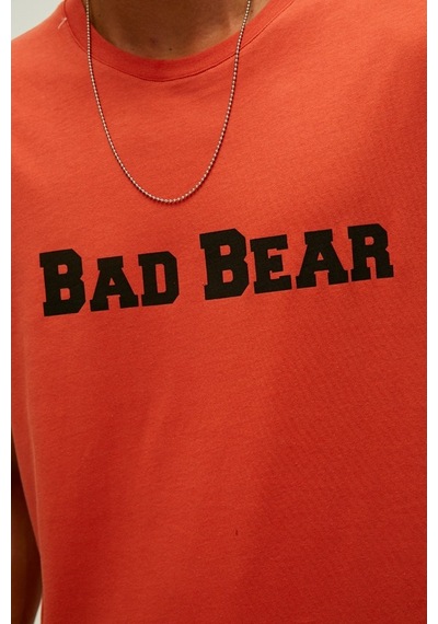 Bad Bear Title Erkek Pembe Bisiklet Yaka Tişört Pembe