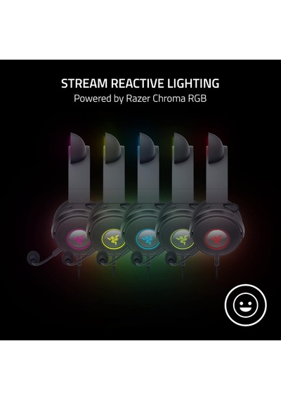 Kraken Kitty V2 Pro - Değiştirilebilir Kulaklı Kablolu Rgb Kulaklık Değiştirilebilir Kitty, Ayı Ve Tavşan Kulakları Reaktif Akış Aydınlatması Siyah Diğer