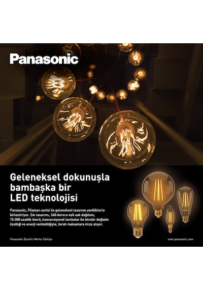 E27 Fil St64 Lamba, Sarı Işık 7w 806lm 2700k Clear Diğer
