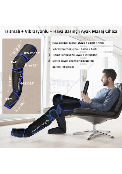 Ayak Masaj Cihazı & Lenfödem Cihazı & Lenf Drenaj Cihazı & Lacivert
