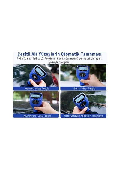 Linshang Ls239 Profesyonel Oto Boya Kalınlık Ölçer Türkçe Menü
