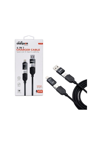 Chargeon 4in1 Type-c To Usb + Type-c To Lightning 87w Hızlı Şarj Kablosu - 1metre