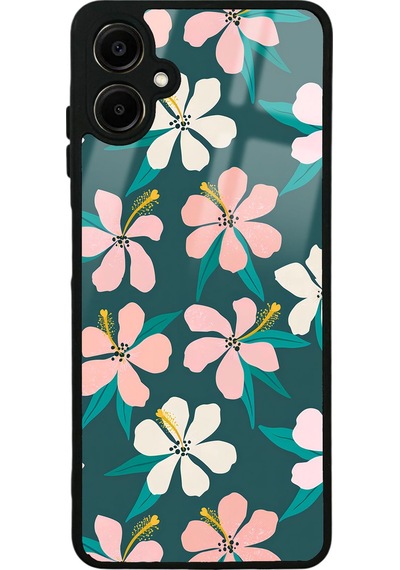 Samsung Uyumlu A06 Leaf Flovers Tasarımlı Glossy Telefon Kılıfı Çok Renkli