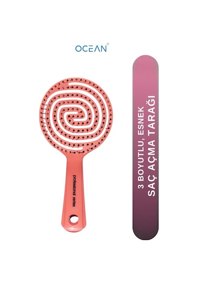 Ocean Oval Kolay Temizlenebilir Saç Fırçası Pembe Asu-293