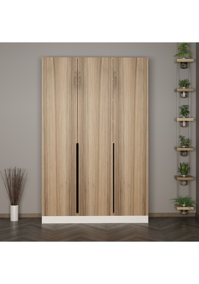 Minar Kale 210 Cm 3 Kapaklı 1b Raf Portmanto Beyaz Dore Plus