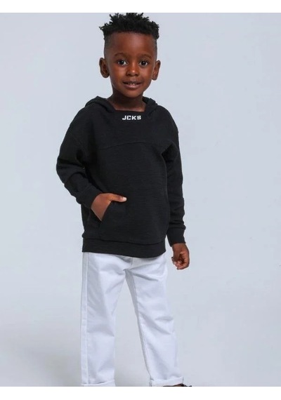 Jack Lions Erkek Bebek Pamuklu Orta Kalınlıklı Kapüşonlu Sweatshirt-14745 Siyah