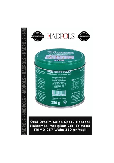 Özel Üretim Salon Sporu Hentbol Malzemesi Yapışkan Etki Trımona Trımo-257 Waks 250 Gr Yeşil